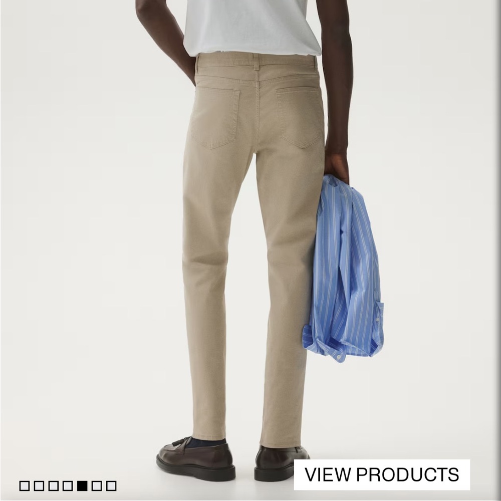 H&M Men's Tan Slim Fit Chinos - Picture 2 of 6